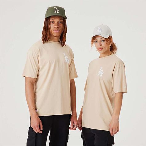 New Era Camiseta La Dodgers Mlb League Essential Oversized Beige