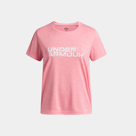 Camiseta De Manga Corta Ua Tech™ Twist Wordmark Logo Para Niña