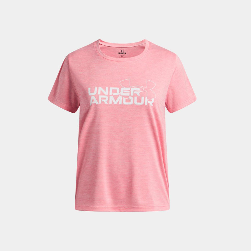 Camiseta De Manga Corta Ua Tech™ Twist Wordmark Logo Para Niña