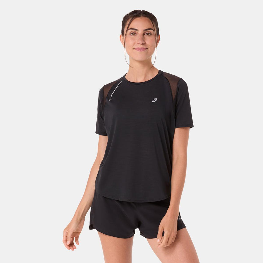 Camiseta Asics Road De Manga Corta Para Mujer