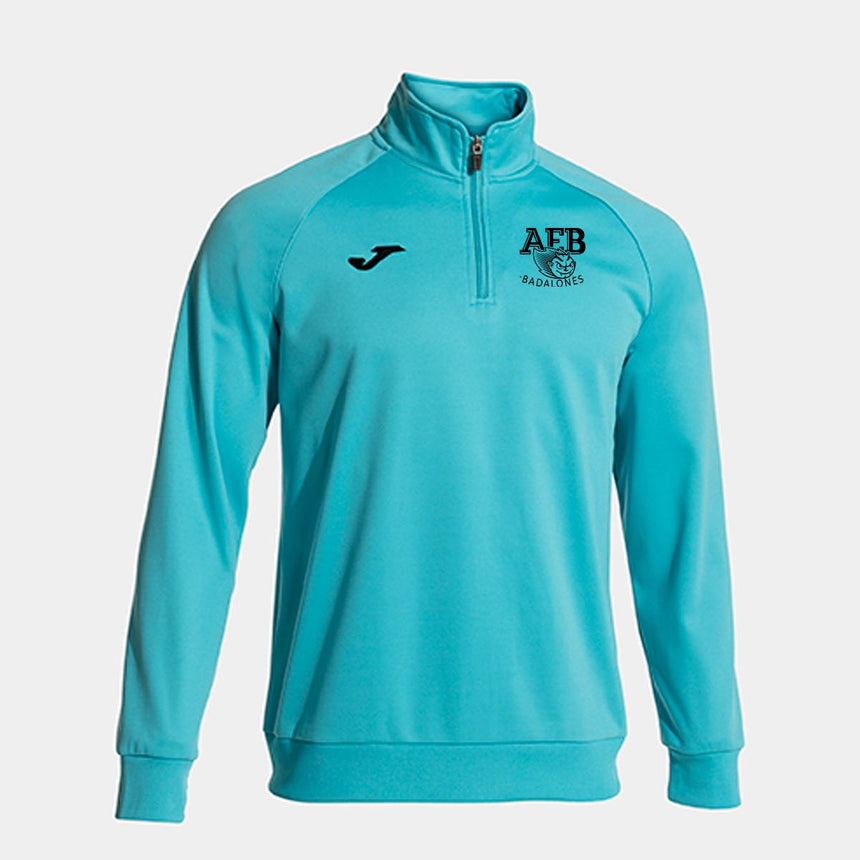 Sudadera faraon media cremallera turquesa flúor