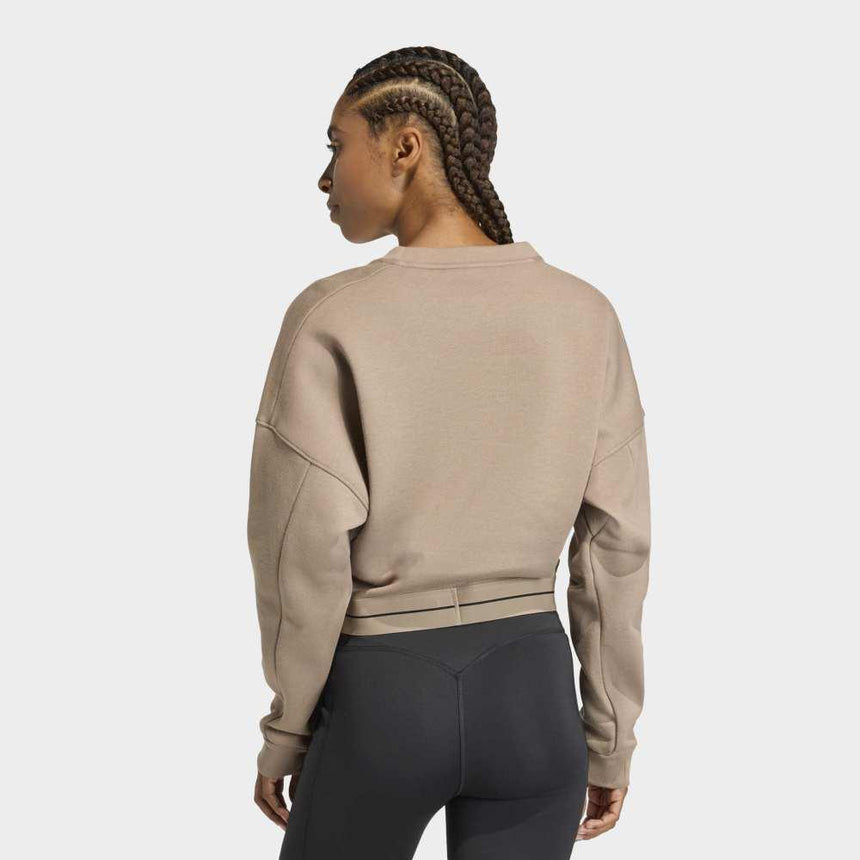 adidas Sudadera Hyperglam 3-Stripes Cropped Crewneck