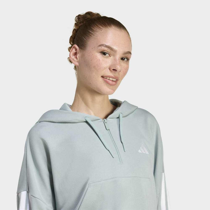 adidas Sudadera Con Capucha Essentials French Terry QuarteR-Zip 3 Bandas
