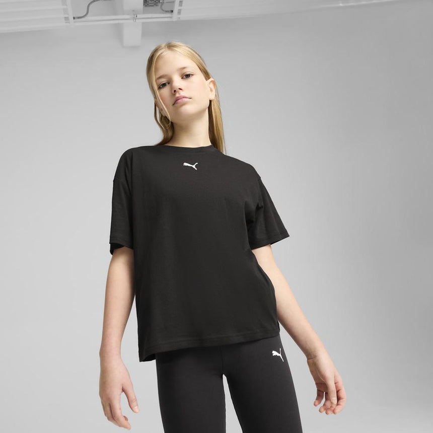 Puma Camiseta De Corte Rectangular Essentials Juvenil