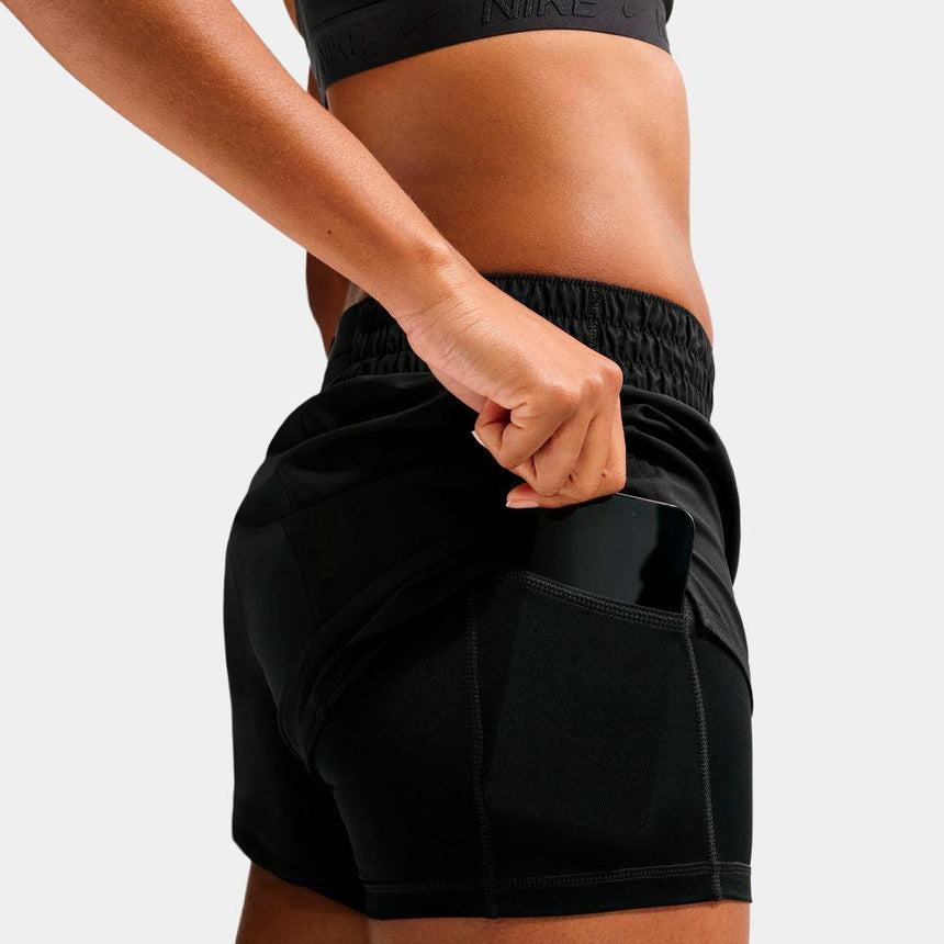 Pantalón Corto Nike One De 8 cm Con Talle Medio Y Diseño 2 En 1 DrI-Fit - Mujer