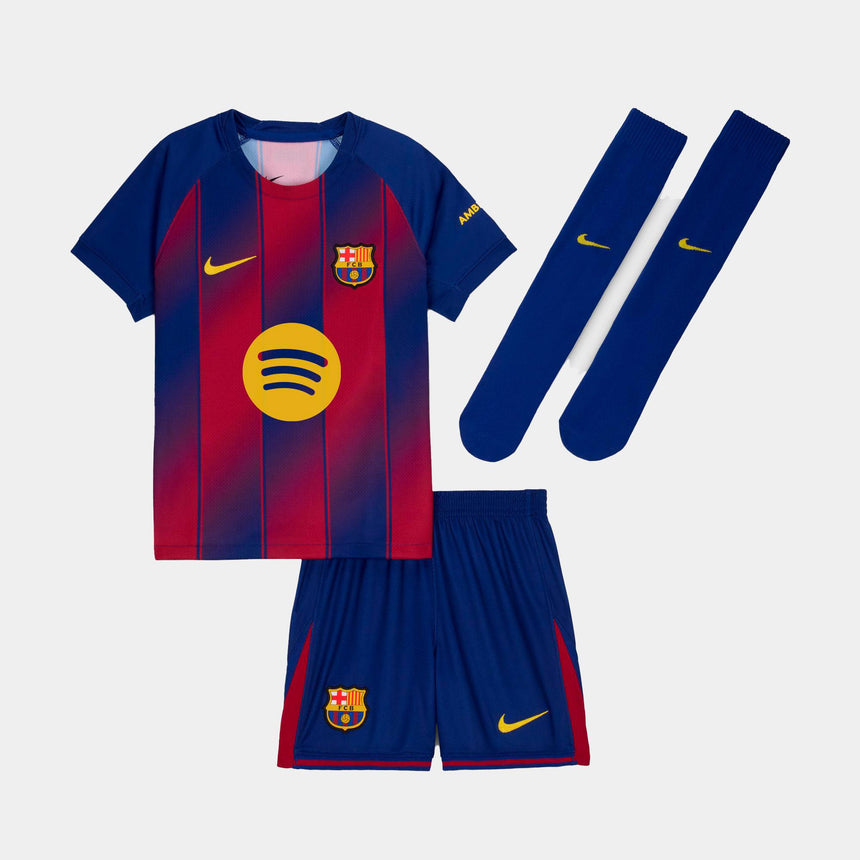 Conjunto Nike Fc Barcelona 2025/26 Stadium Home Little Kids' 3-Piece Kit