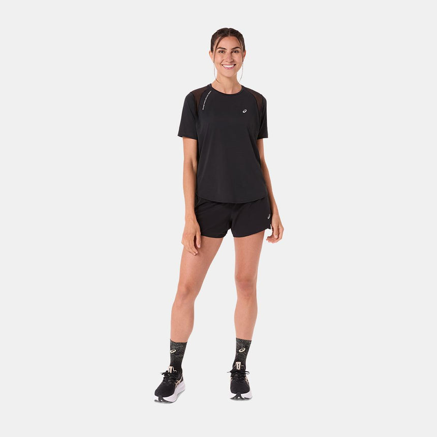 Camiseta Asics Road De Manga Corta Para Mujer
