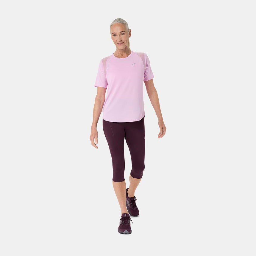 Camiseta Asics Road De Manga Corta Para Mujer