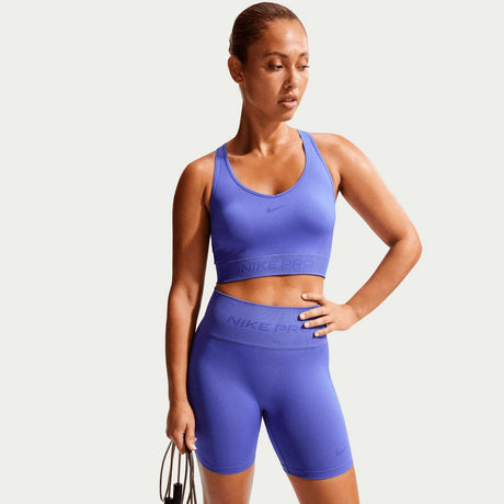 Mallas Cortas Nike Pro Seamless De 13 cm Y Talle Alto DrI-Fit - Mujer