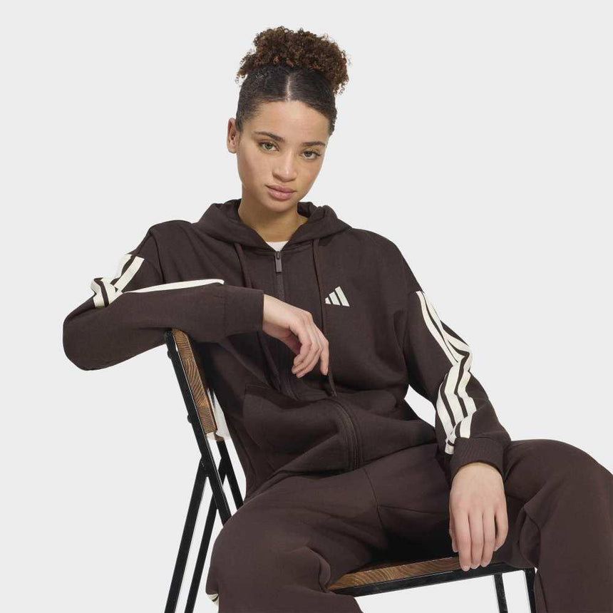 adidas Chaqueta De Felpa Con Capucha Y Cremallera Essentials 3 Stripes