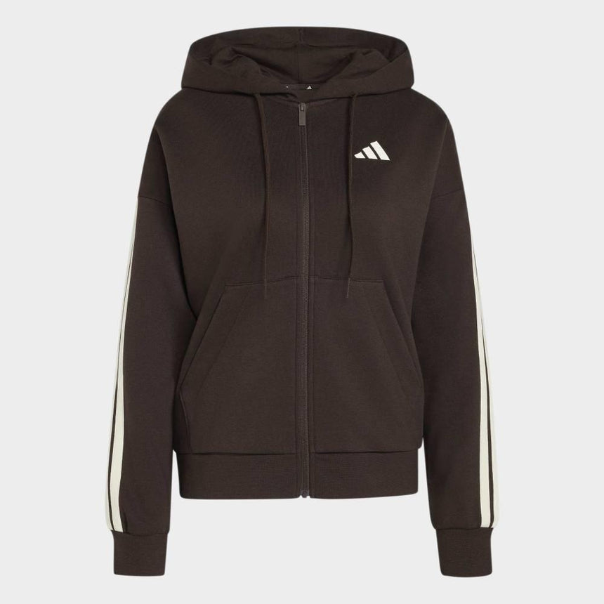 adidas Chaqueta De Felpa Con Capucha Y Cremallera Essentials 3 Stripes